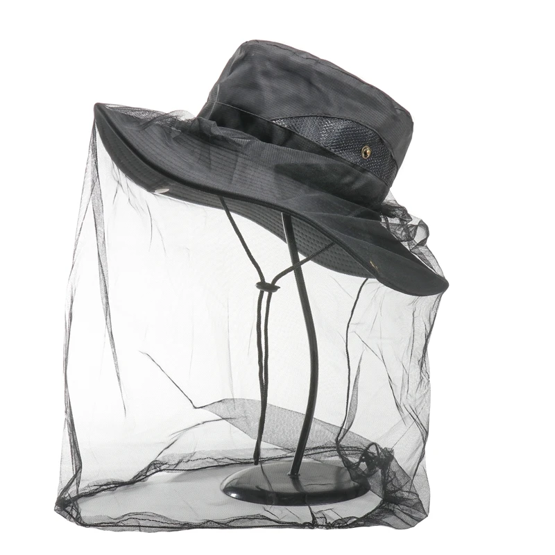 CAMOLAND Camouflage Male Fishing Hat Anti-Bee Insect Anti-Mosquito Net Breathable Hat Mesh Bucket Hat Outdoor Hat Sun Cap