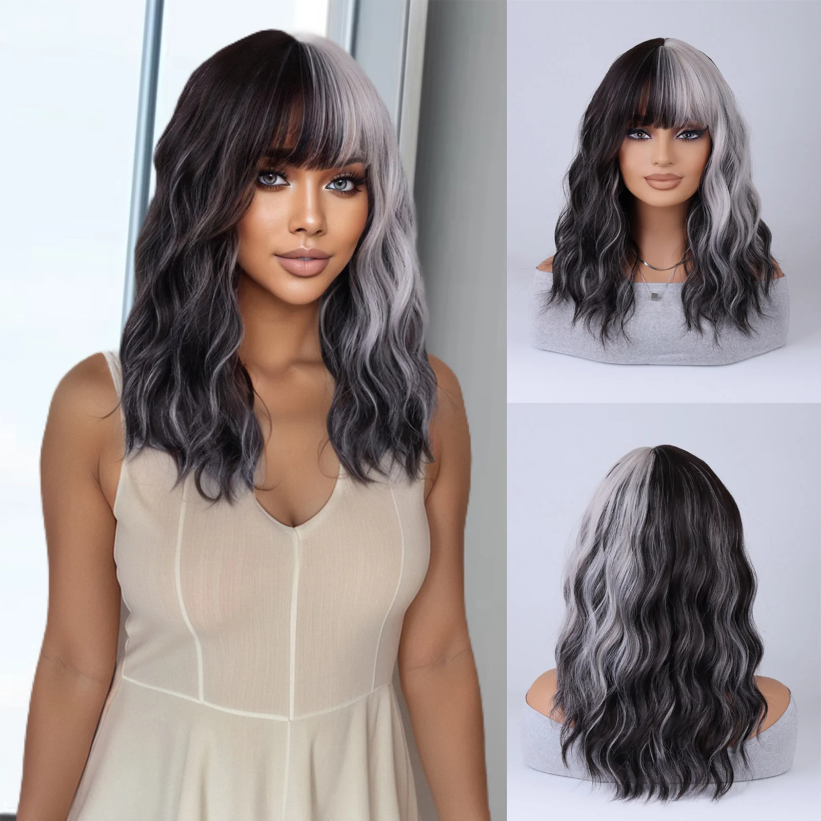 High-temperature Silk Wig Natural Realistic Super Light Fake Wig For Cool Women Girl Party Cosplay Wig Everyday Fashion Modeling