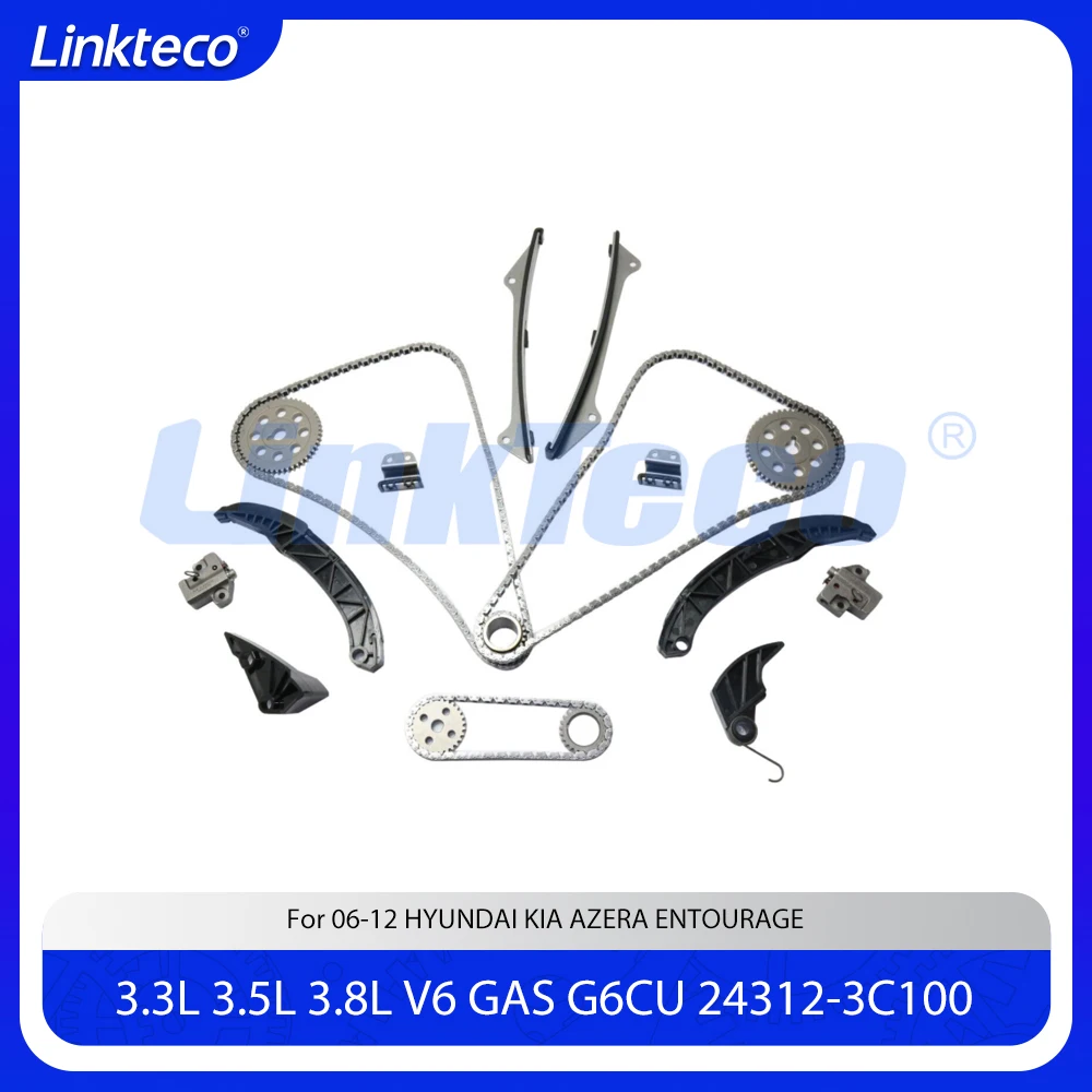 Engine part Timing chain kit Fit 3.3 3.5 3.8 T L V6 GAS G6CU For 06-12 3.3T 3.5T 3.8T HYUNDAI KIA AZERA ENTOURAGE 24312-3C100