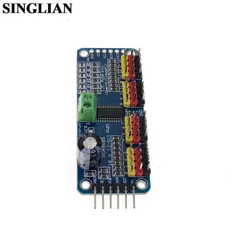 16-Kanal 12-Bit-PWM-Servotreiber I2C-Schnittstelle Laufwerksplatine PCA9685-Modul für Arduino Raspberry Pi Shield Modul Servo Shield
