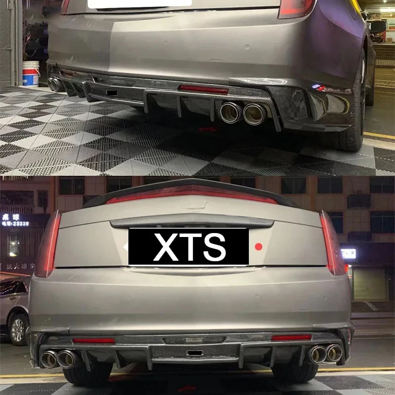 For Cadillac XTS 13-17xts Rear Lip Modification  Sports Tail Lip Rear Bumper Black/carbon Patterned Rear Lip New Product