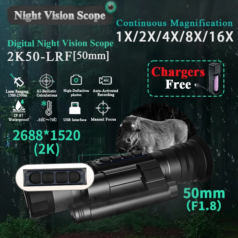 AU Hunting Thermal Scope 384x288 50Hz 1000m Detection Range With WiFi & Video Recorder Function