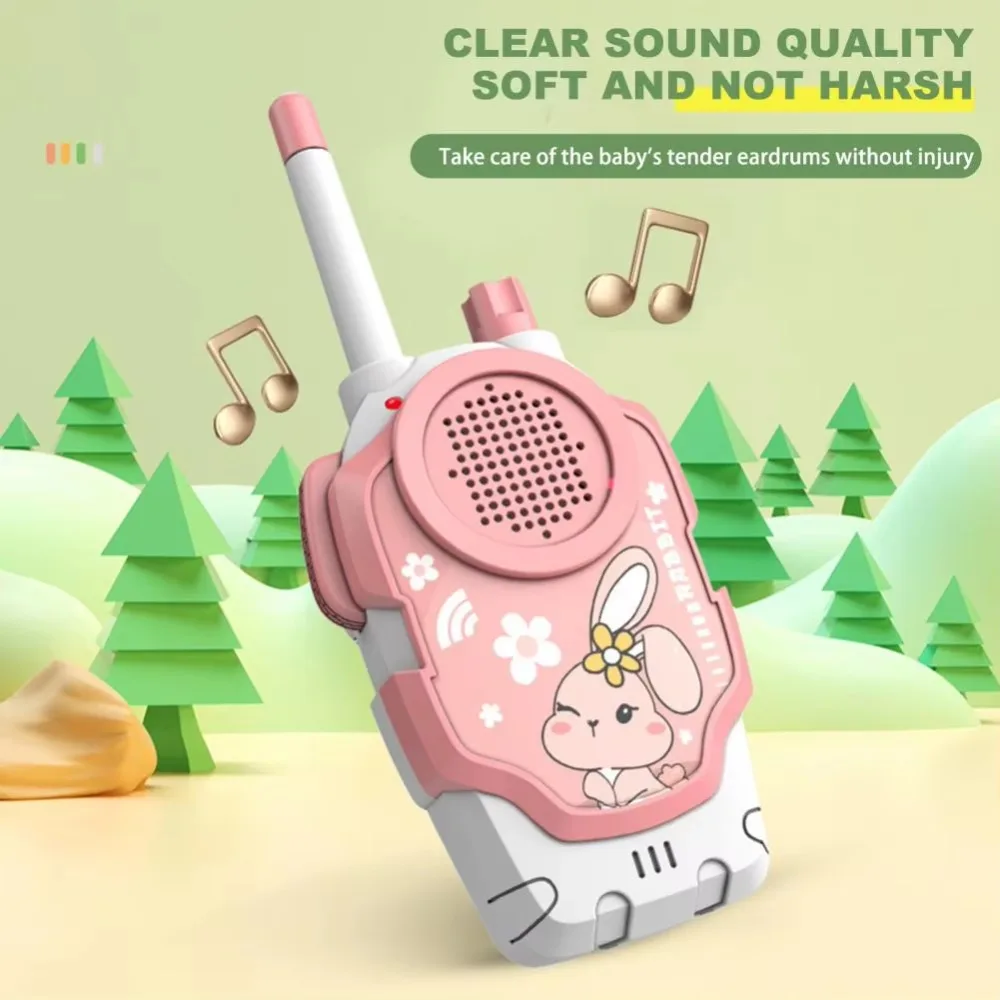 2Pcs Wireless Kids Walkie Talkie Toys Rabbit & Frog Parent-child Interaction Parent-child Intercom Machine Portable Cartoon