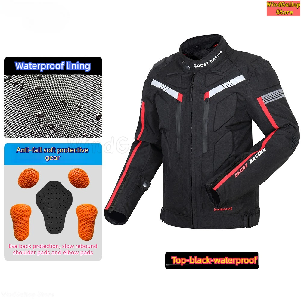 

Motorcycle riding suit men waterproof and warm racing suit all season windproof and fall proof riding suit