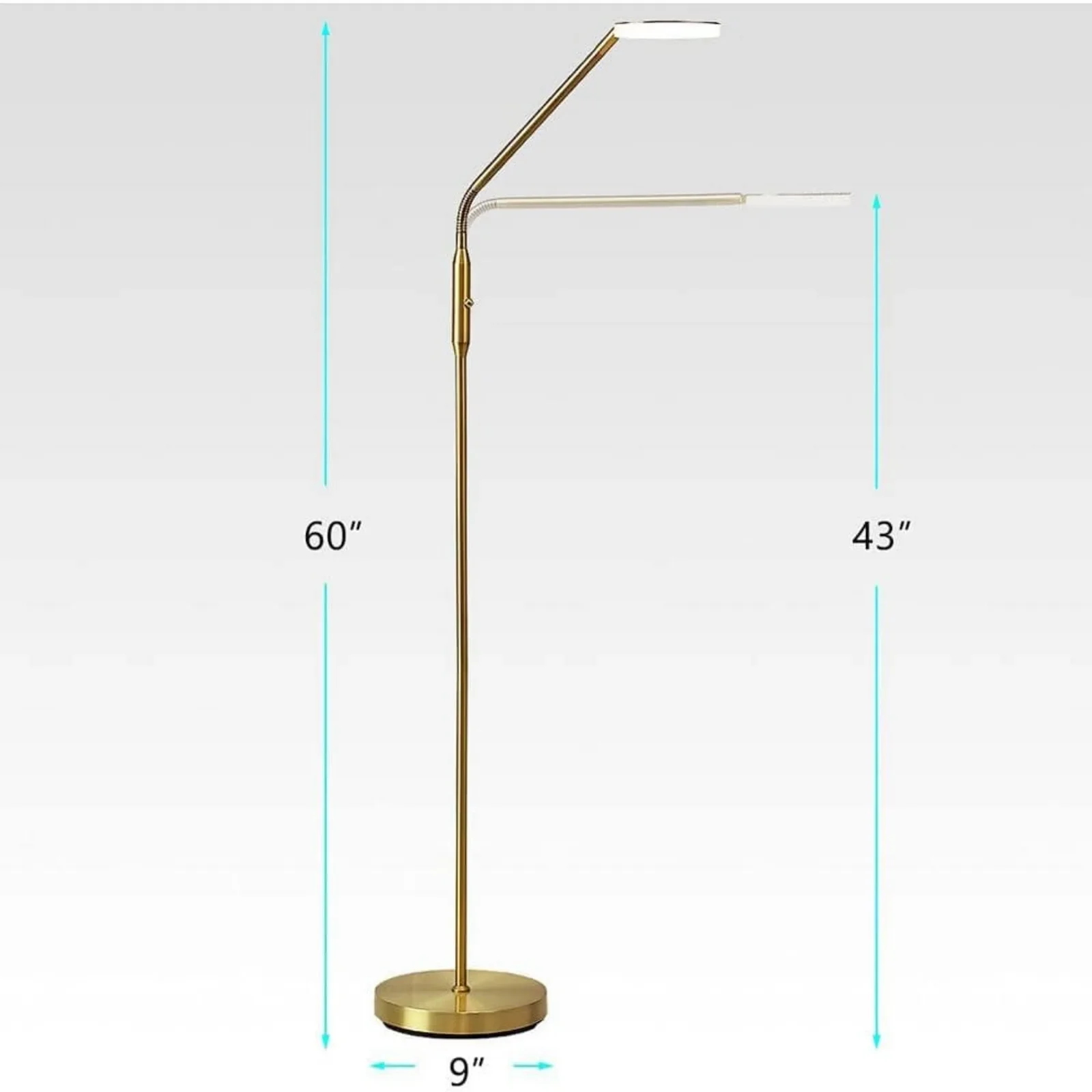 Imagem -05 - Regulável Padrão Led Floor Lamp para Salas Temperatura de Cor Ajustável Rotatable Gooseneck us 50 Em.