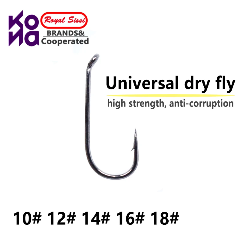 Royal Sissi&Kona 30pcs 3sizes assorted high quality universal dry fly hooks anti-corruption&high strength wire fly tying hook