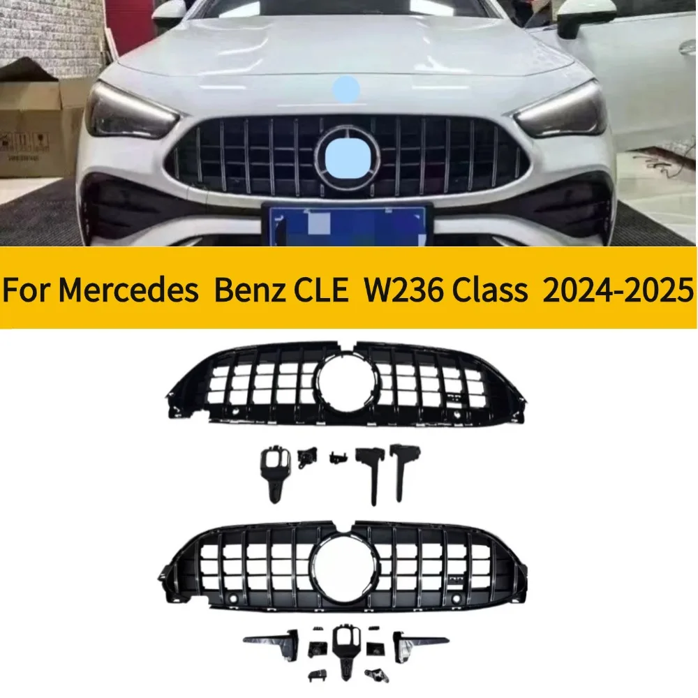 For Mercedes-Benz W236 2024-2025 CLE260 CLE300 CLE53AMG Front Racing Facelift Upper Radiator Bumper Grilles Upgrade Kit