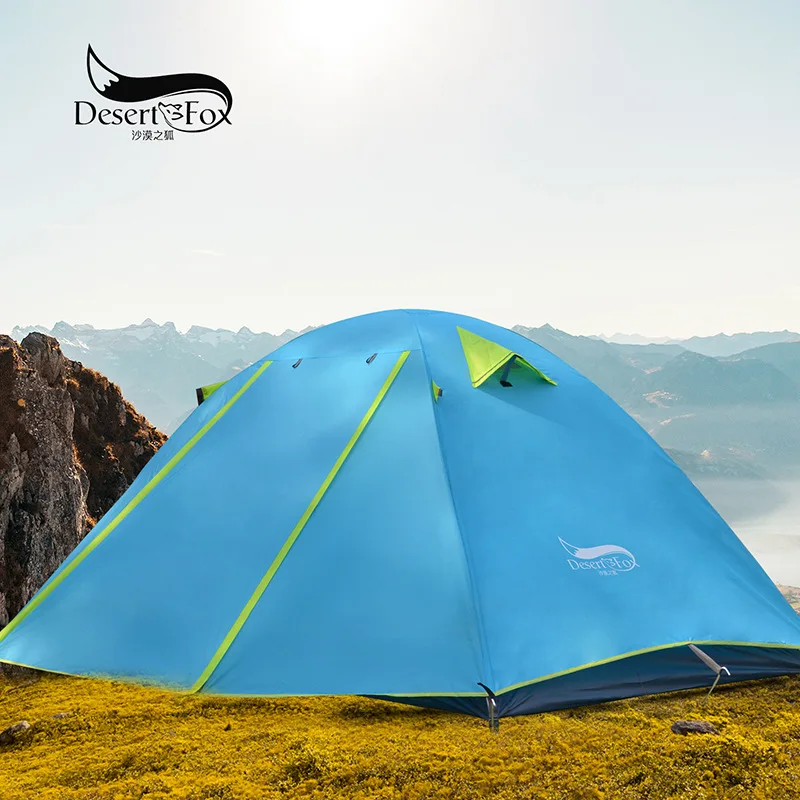 Desert Fox, Outdoor Single Double-layer Camping Tent, Aluminum Pole Professional Rainproof and Windproof Camping Tent