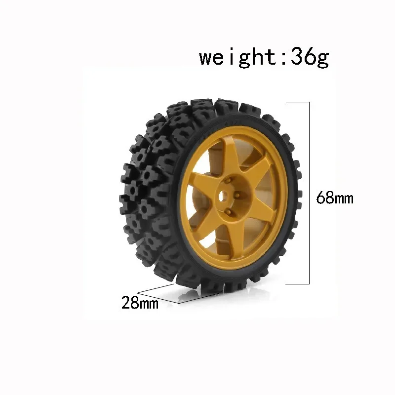 1/10 RC Racing Car Wheels Rally Tyre & On Road Tires 12mm Hex for Tamiya XV01 XV02 TA06 TT01 TT02 PTG2 144001 A959 HPI