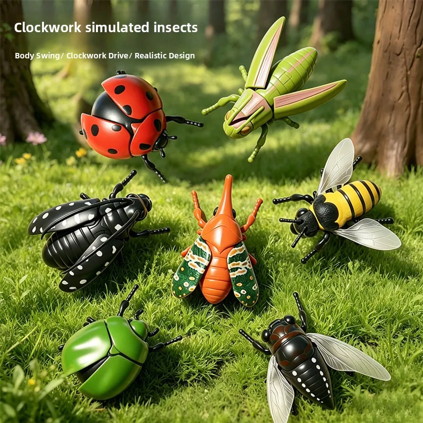 Wind-up Toy Beetle, Stag Beetle, Cicada, And Ladybug Model, Children's Museum Educational Insect Toy, Holiday Gift