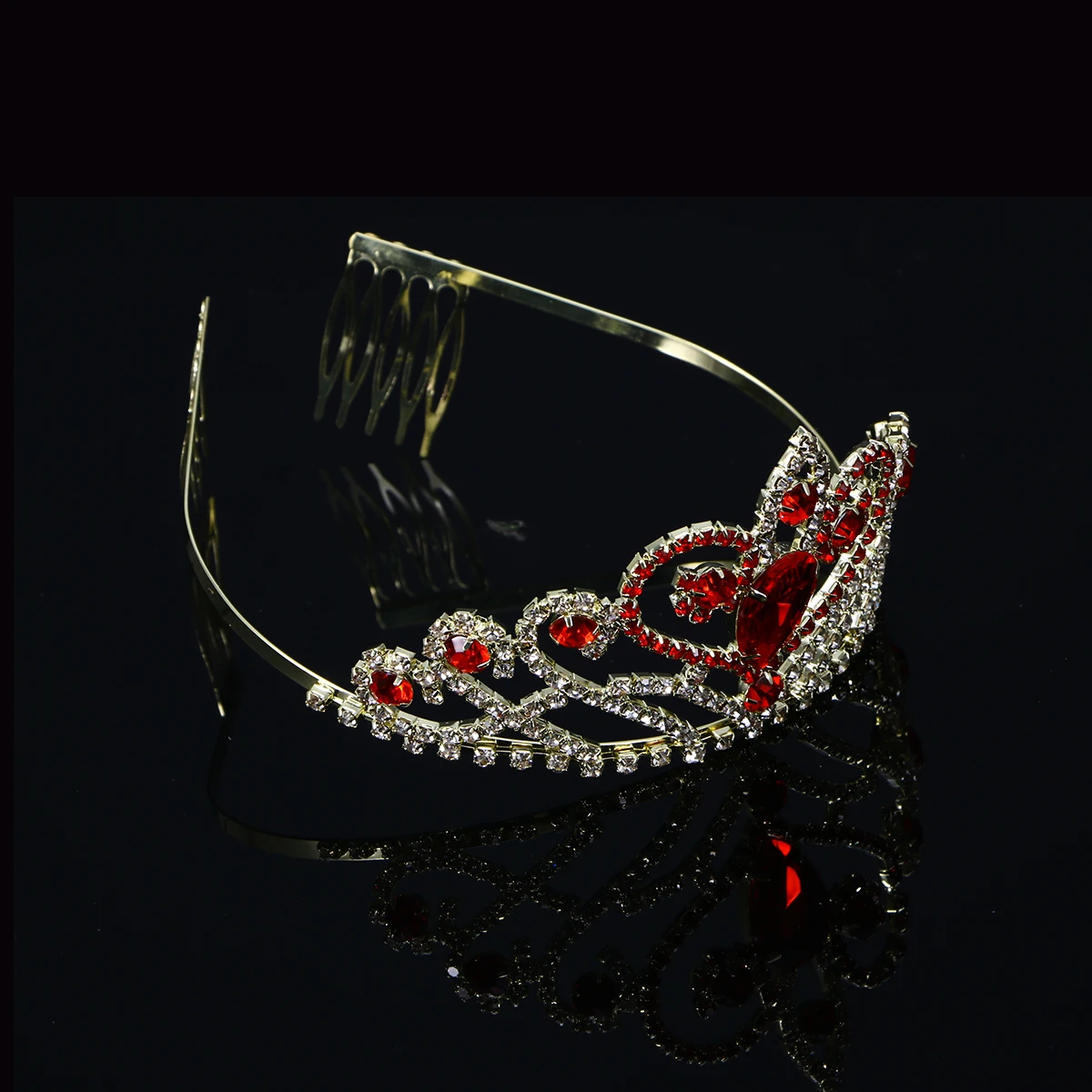 

Crystal Rhinestone Wedding Headpiece Red Bridal Tiaras Bridal Tiaras Queen Crown Hair Accessory Birthday Party Prom