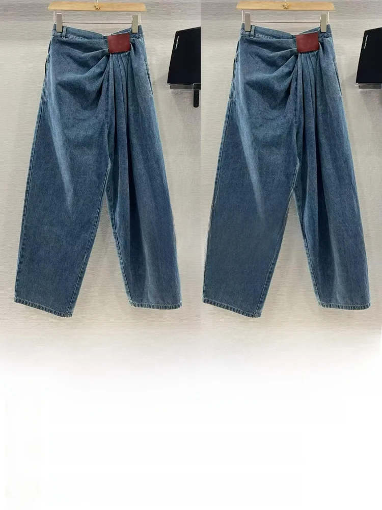 

Loose American Sle Wide Leg Jeans Women's High Waist Straight Cut Spring New Faion Casual Pants Commute Sle Long Trousers