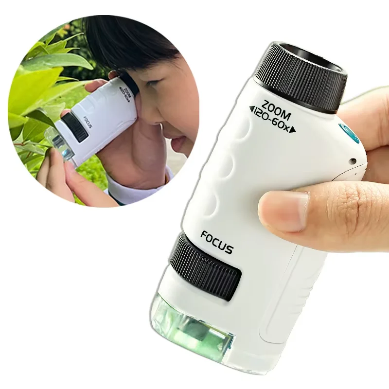 Children's Handheld Microscope Kit Portable Lab Microscopes Biological Science Educational Learn Super toys for Children Gift