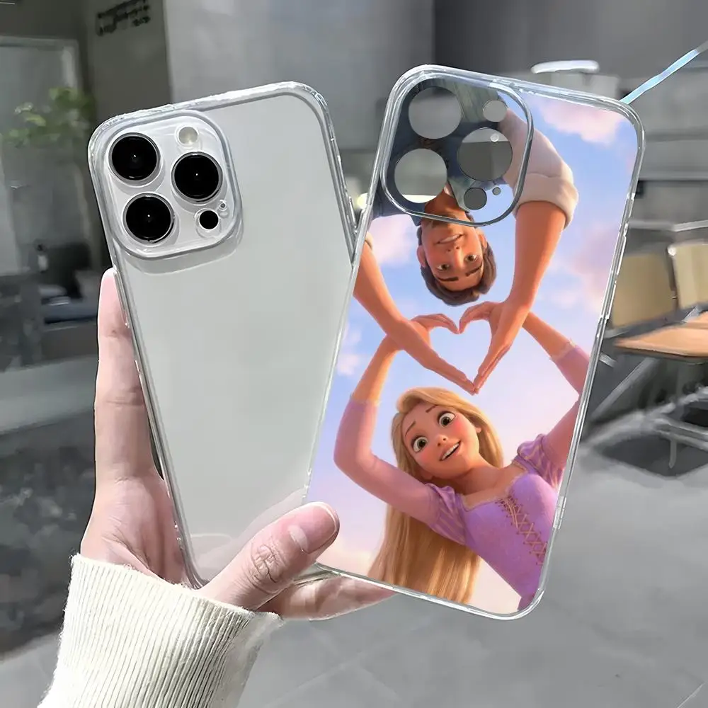 Tangled Rapunzel Phone Case Ultra-thin transparent TPU silicone case for iPhone 17 16 15 14 13 12 11 Pro Max soft slim cover fit view 2