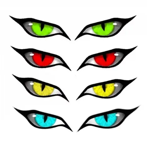 2 Pcs VINYL 3D Stereo Eyes Stickers Waterproof Strong Reflective Rearview Mirror Stickers Cat Eyes Design