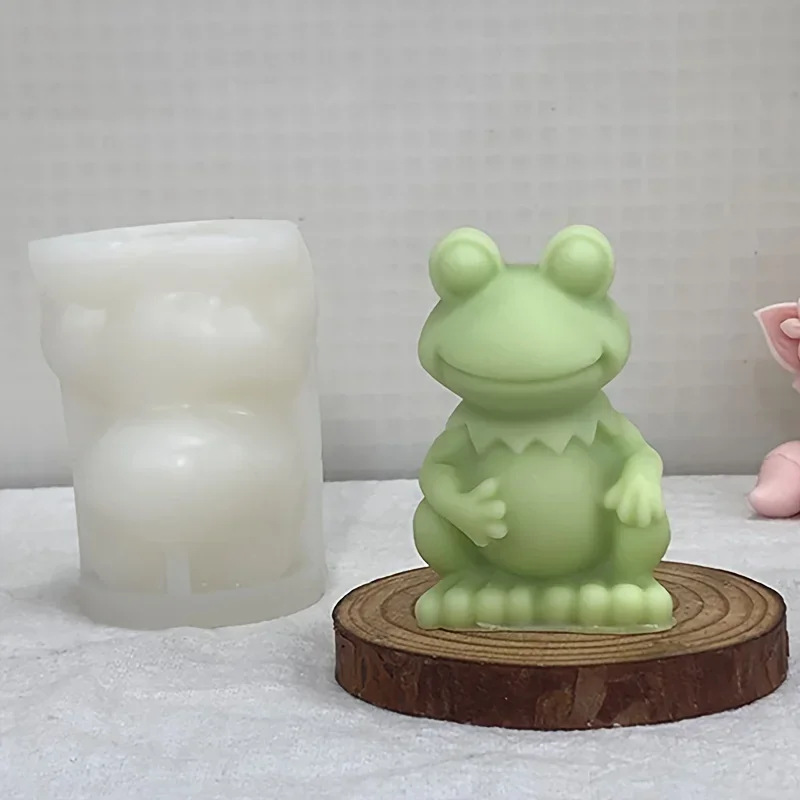 Cute Frog Candle Silicone Mold Rain Frogs Mother Candle Mold Resin Decor Cement Plaster Mould Garden Decor Christmas Gift