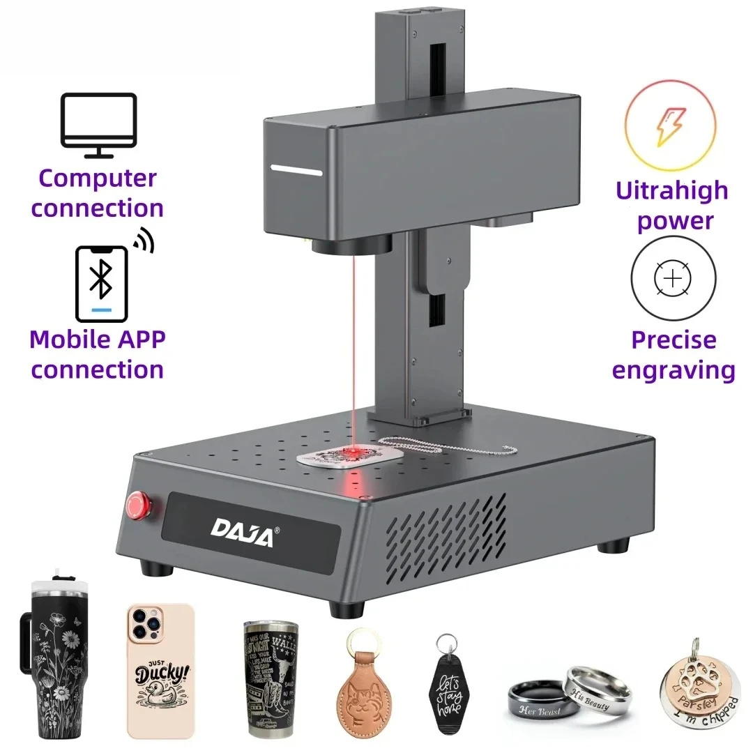 DAJA S5 Portable Fiber Laser Marking Machine for High-Precision Engrave All Metal iPhone Android Computer Jewelry Business