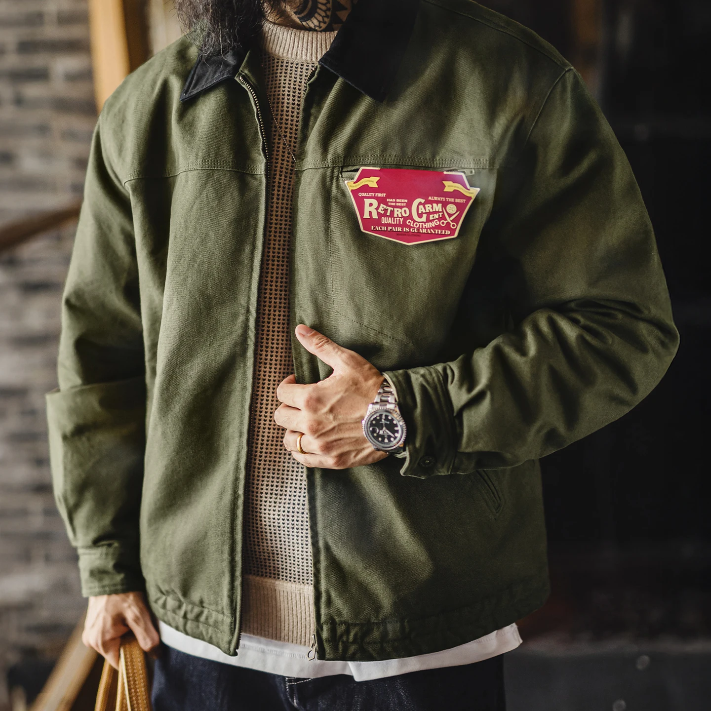 سترة Maden للرجال مبطنة من القطن 415 جرام من القماش الثقيل وبطانة مبطنة ملابس عمل ديترويت طراز هنتر معطف شتوي دافئ #3