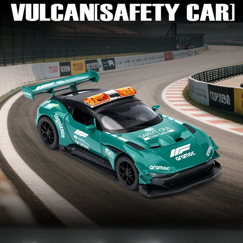 1:32 Vulcan Safety Car Police car Model Alloy Diecast Metal Toy Vehicle Simulation Sound Light Car for Children Gift Collection