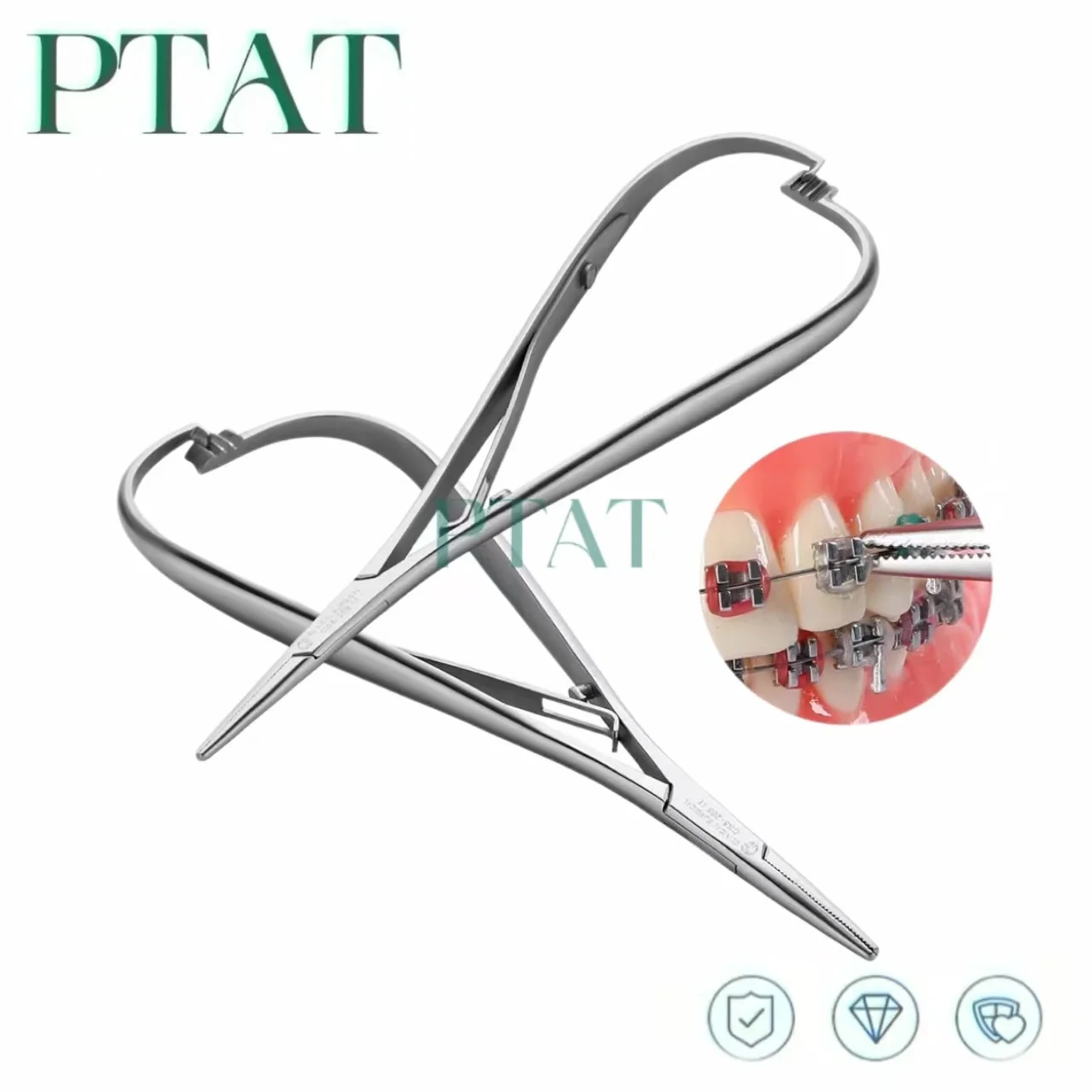 Dental Orthodontic Elastic Placement Ligature Tie Holder 14cm Extra Fine Beak Stainless Steel Ligation Ring Dental Tools