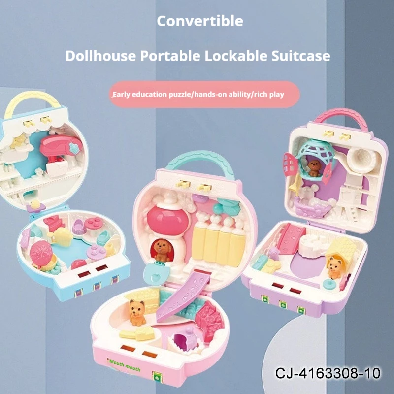 

In Stock Children'S 2-In-1 Playhouse Portable Password Box Simulation Accessories Parent-Child Interactive Puzzle Toys