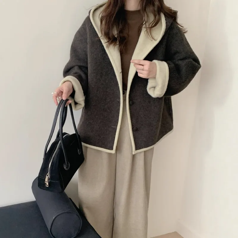 

NEW 2026 autumn and winter new cashmere coat women's single breasted fashionable slim fit pure wool high-end coat