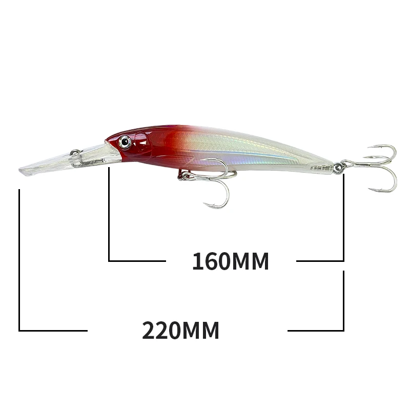 160mm 72g Big Heavy Trolling Floating Minnow Lure Long Lip Seawater Trout Artificial Bait Diving Swimbait Pesca Fishing Supplies