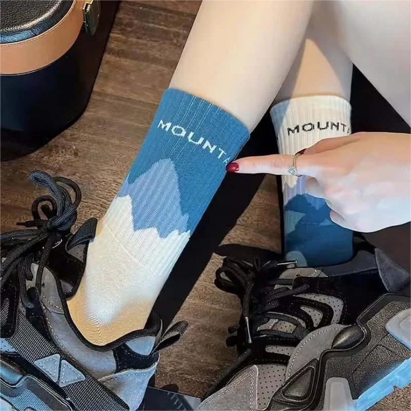 Super Beautiful Color Block Asymmetric Niche In Tube Socks Couple AB Socks Creative Fashion Trendy Cool Lovers Socks Men Women