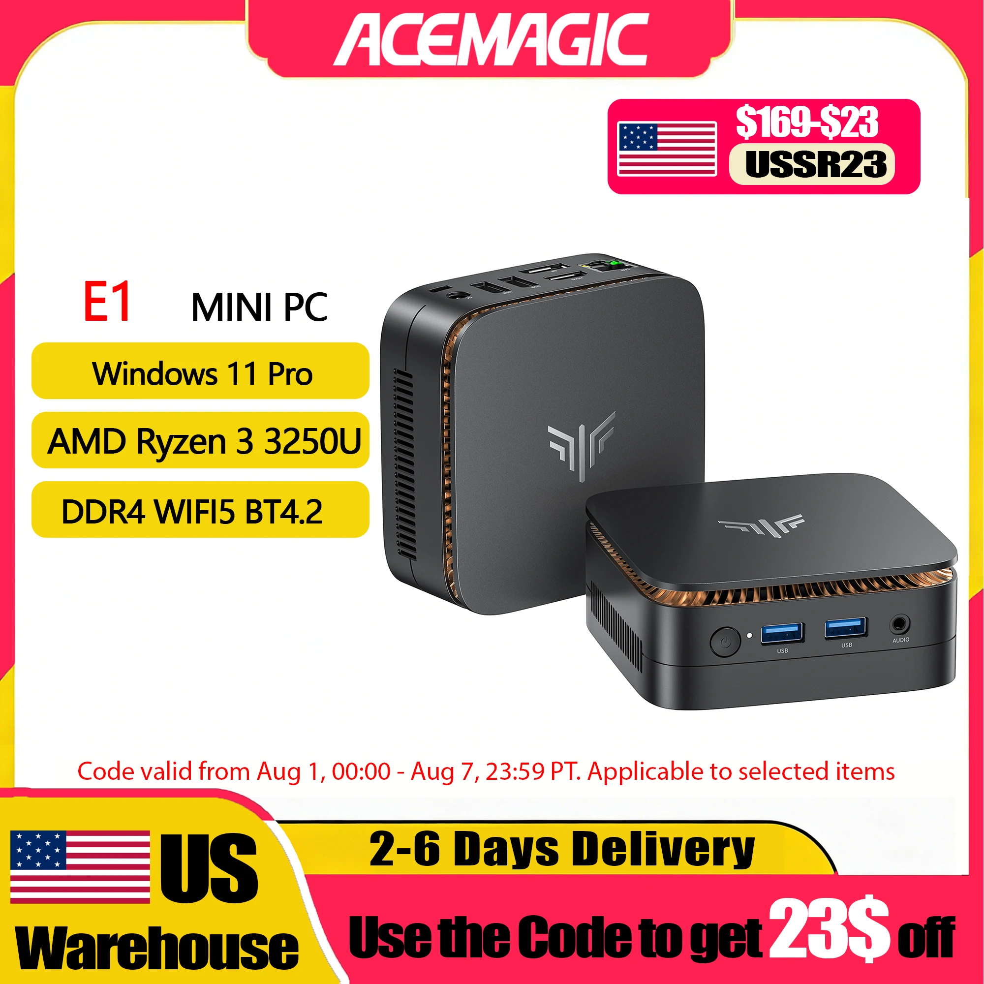Retro Gaming Mini Pc - ACEMAGIC E1 Mini-PC AMD Ryzen R3