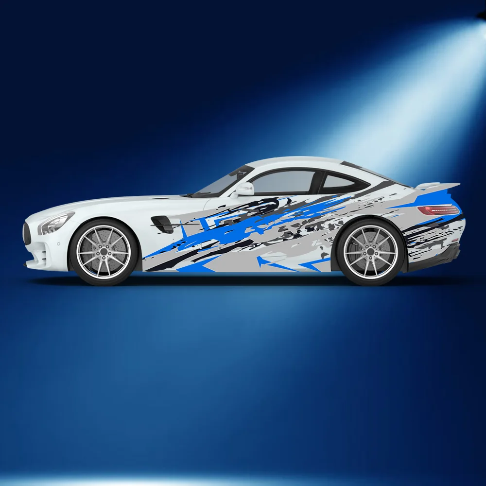 Colorful Abstract Geometry Pattern Car Side Sticker Vinyl Self-adhesive Paper Motorsport Paint Decal Suitable for Car Truck Suv