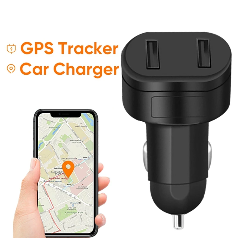 Dual USB Car GPS Tracker 2G 4G Output Charger Mini Locator Car Lighter Real-Time Tracking Device Car Phone Charger
