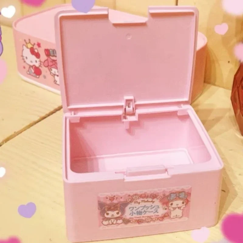 New Sanrio My melody little twin sta Cinnamoroll cute kawaii girl press badge card cosmetics rubber band tape sewing storage box