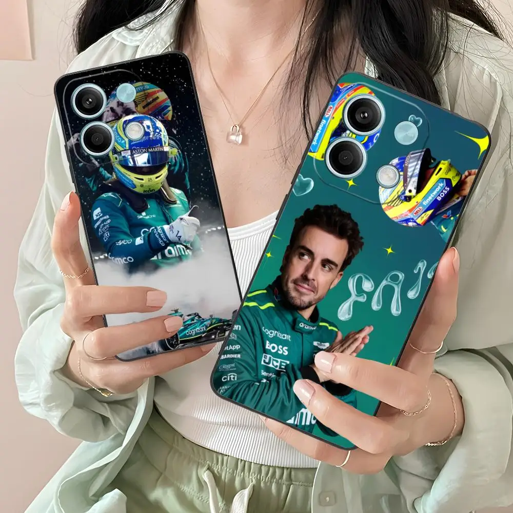 Fernando A-Alonso Phone Case for Xiaomi Redmi Note 14 13 12 11 10 9 S A Pro Plus Lite 5G Black Smartphone Luxury Pretty #1