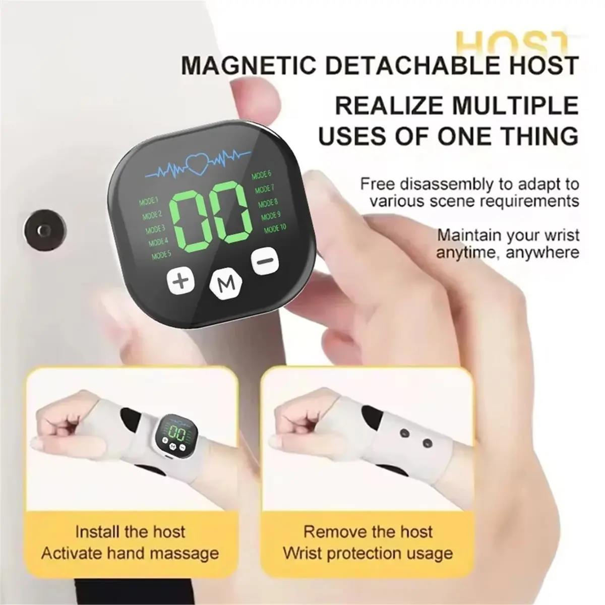 

*X07A Электрический массажер для рук на запястье USB перезаряжаемый массажный регулируемый запястье для снятия усталости запястья