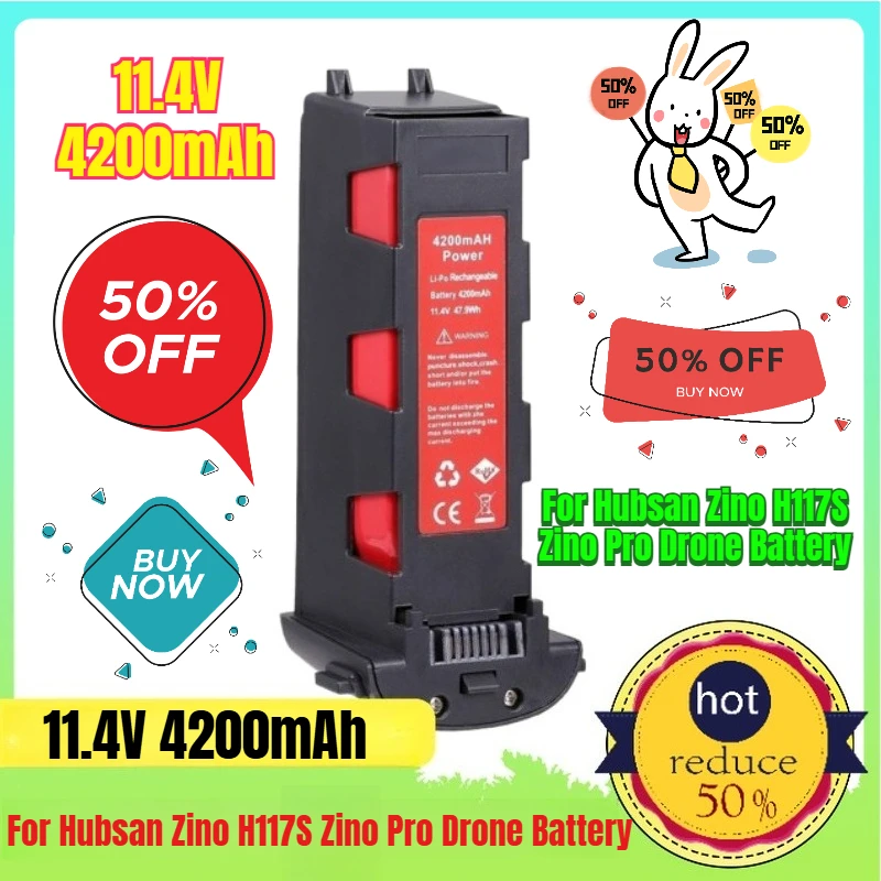 

New 11.4V 4200mAh for Hubsan Zino H117S Zino Pro Drone Battery