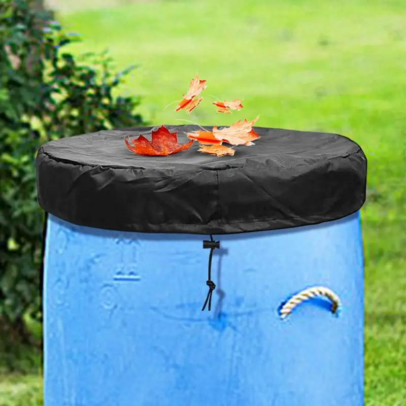 55 Gallon Barrel Lid Cover High-Density Nylon Oxford Fabric Covers with Drawstring 25.59 Inch Diameter Rain Barrel Cover