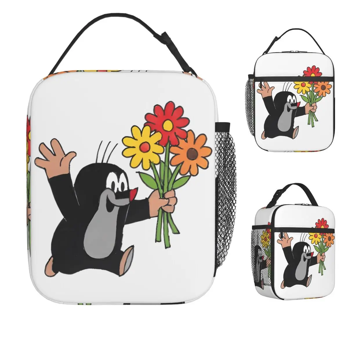 

The Little Mole Lunch Bag Cartoon Character Portable Lunch Box Outdoor Picnic Cooler Bag Fashion Oxford Thermal Tote Handbags