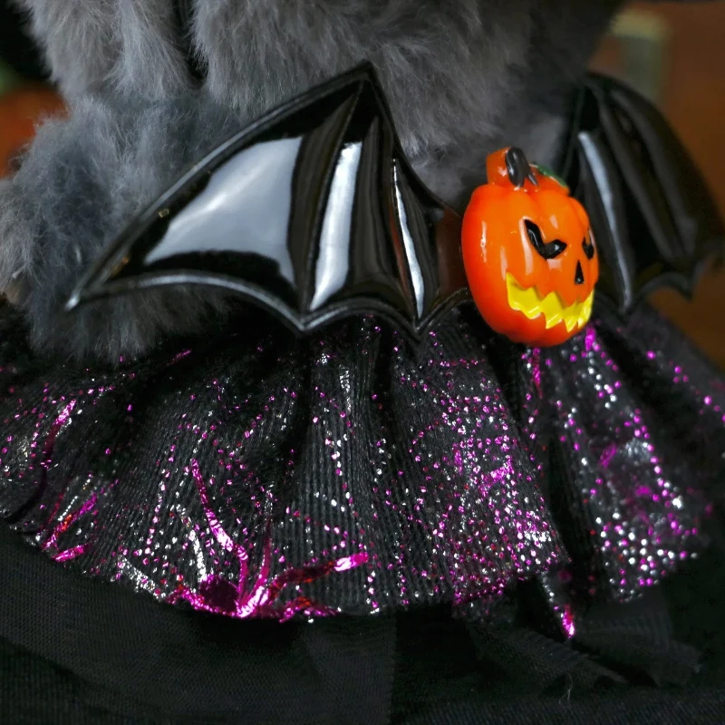 17 Cm Poppen Kleding Voor Labubu Outfit Accessoires Zitten Party Halloween Trick-Or-Treat Serie Duivel engel Paarse Jurk Ropa