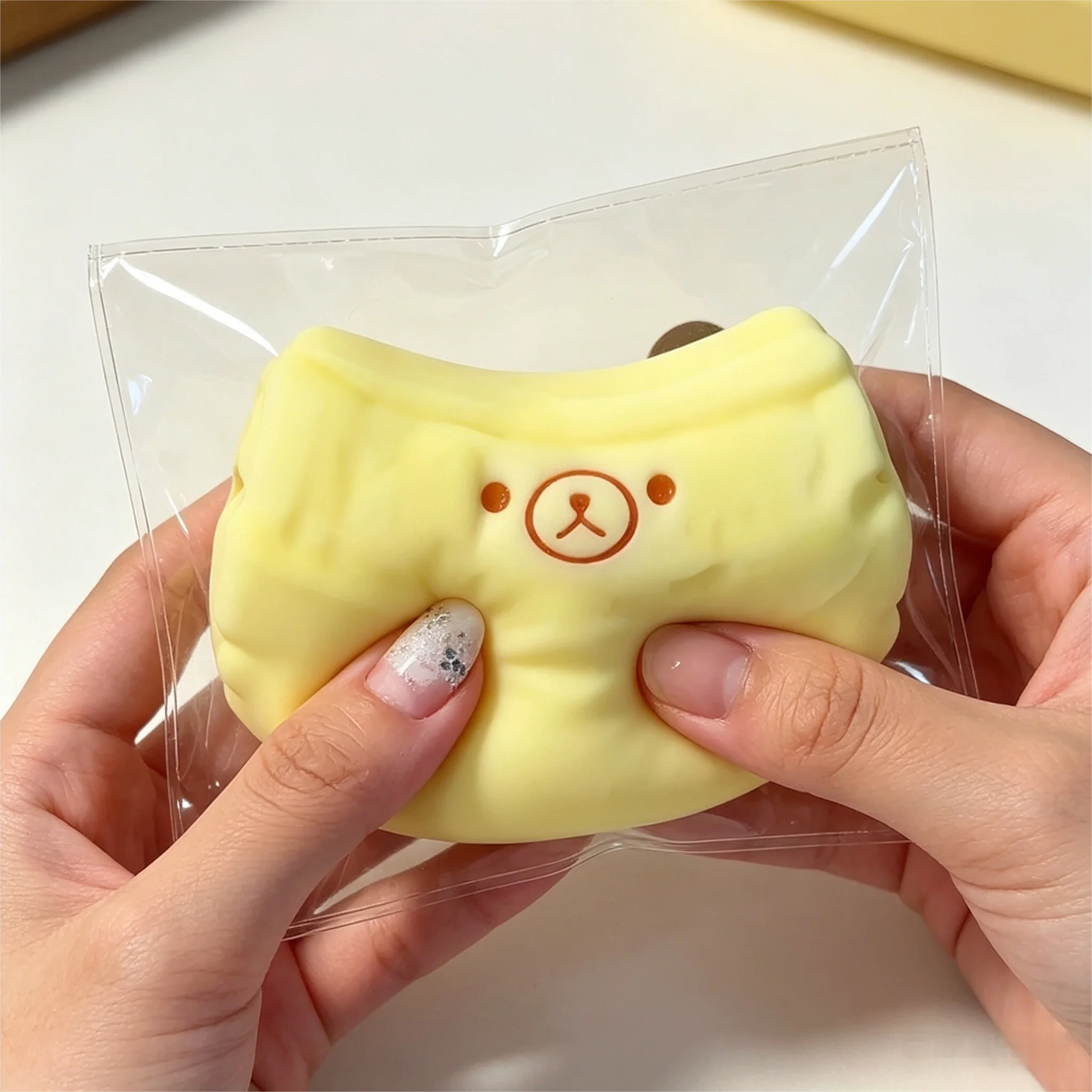 2026 New Handmade Banana Bear Squishy, Butter Feel Food Grade Silicone Squeeze Toy, Anti-Anxiety Sensory Play Present for Childr