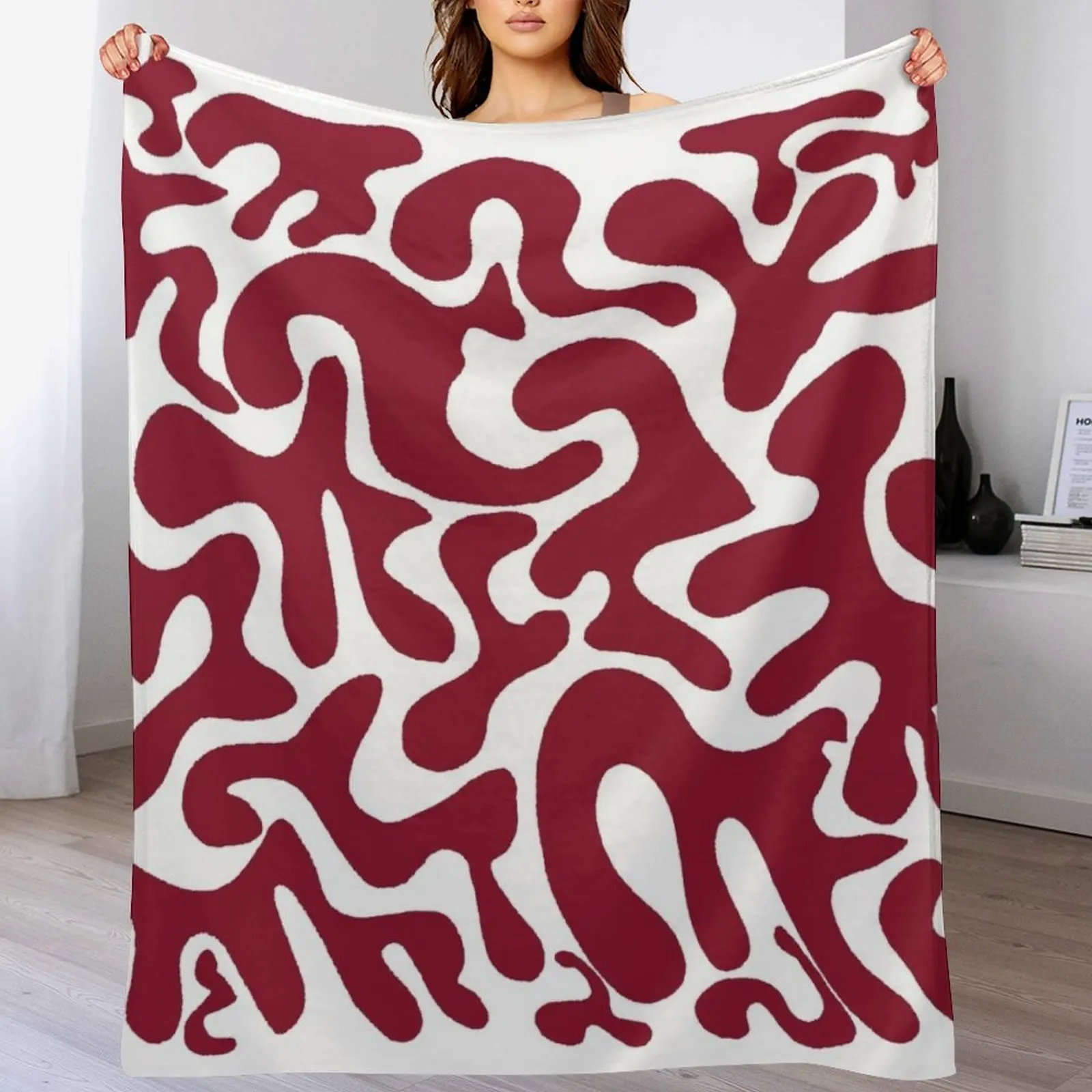 

Figures Maroon Throw Blanket Winter beds Soft Plaid Blankets