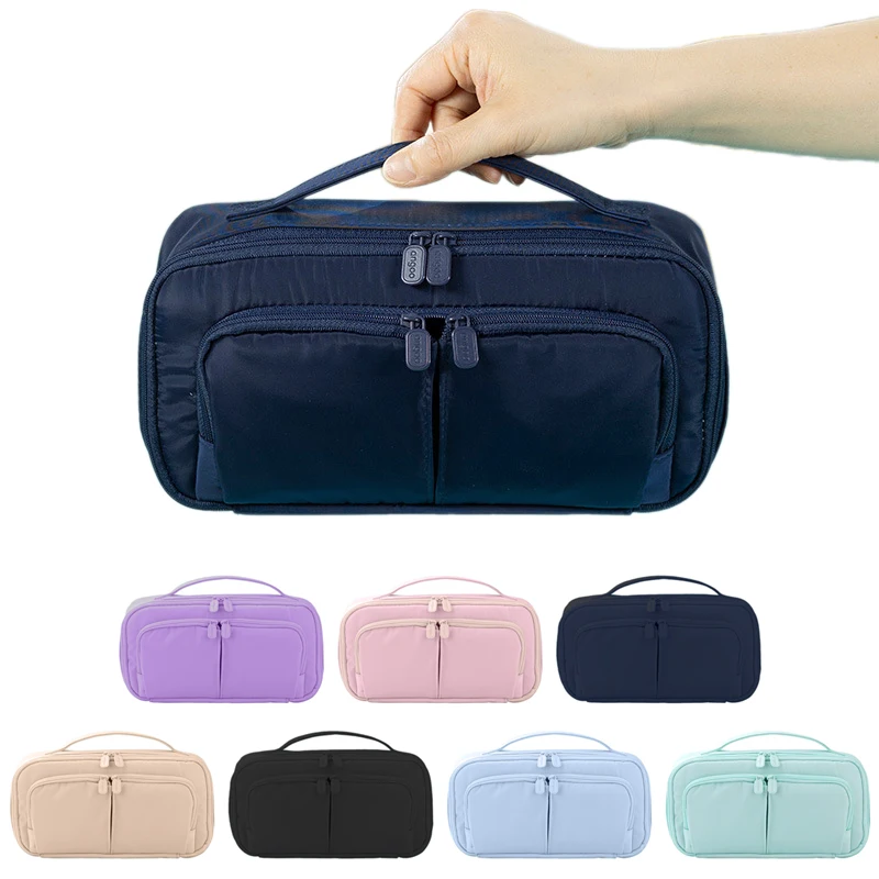 

Stationery Bag Capacity Multi Layer Pencil Case For Office School Travel Zipper Closure Storage Bag With Multiple Compartments