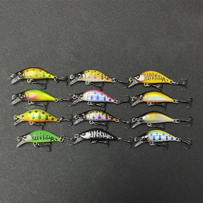 Mini Señuelos de Pesca de pececillo que se hunden, cebo duro Artificial, de agua dulce para lubina Crankbait, equipo de plástico Swimbait, 3g, 35mm