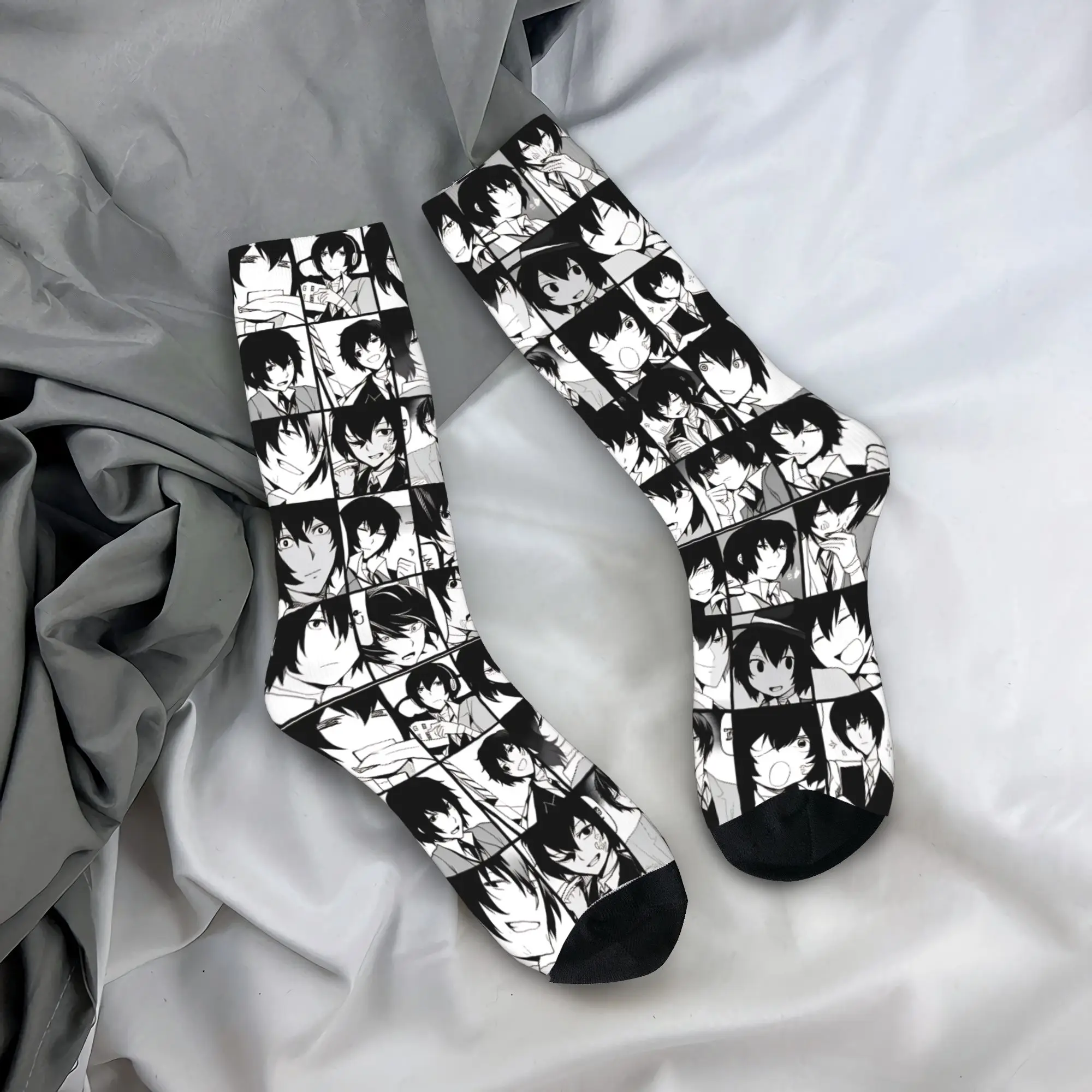 Men's Socks Dazai Bungo Stray Dogs  Stockings Winter Casual Breathable Socks Design Skateboard Non Slip Socks