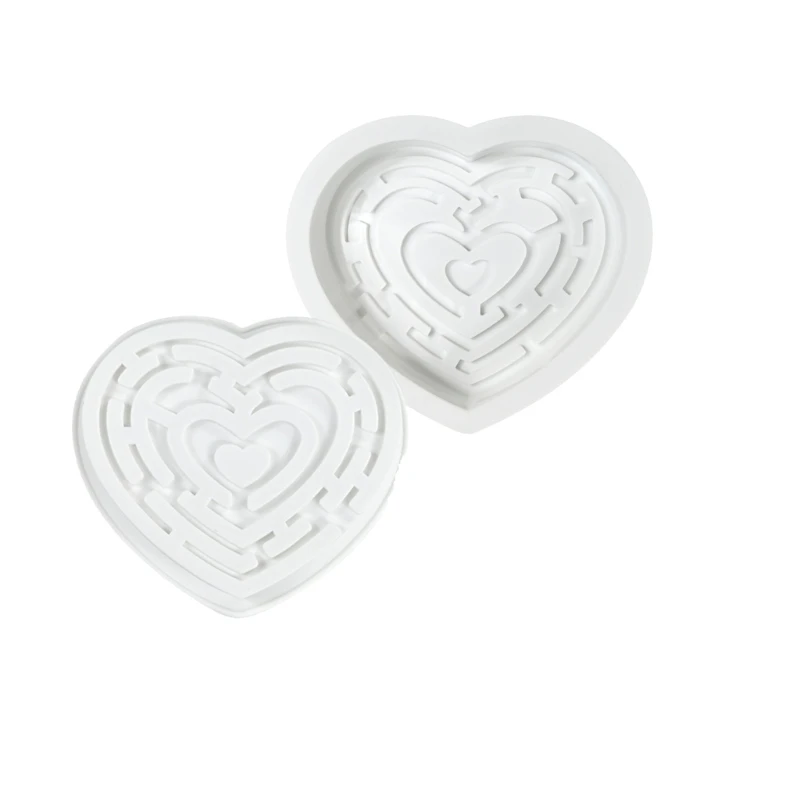 

Maze Heart Silicone Molds Baking Tool Mousses Cake Decorating Molds for Making Chocolate, Candy, Soap