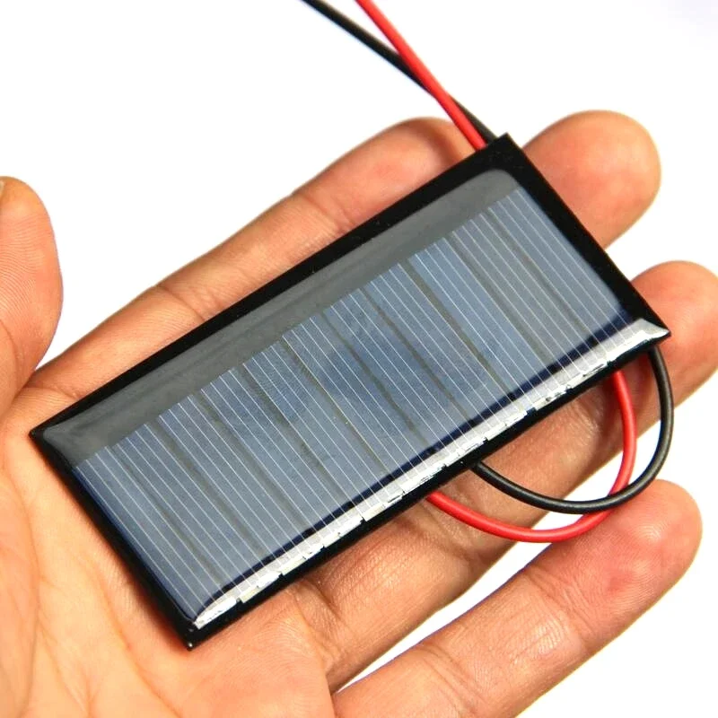 Polycrystalline 0.33W 5.5V Mini Solar Cell with Wire DIY Solar Panel Charger for 3.7V Battery 75*35MM 10PCS Free Shipping