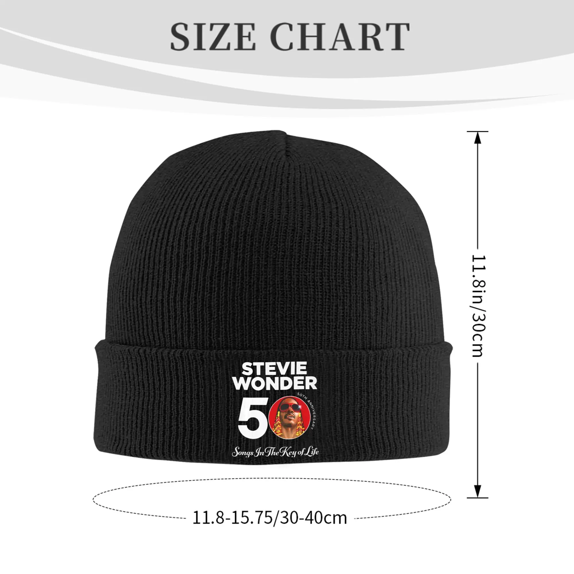 Stevie Wonder Songs in The Key of Life 50th Anniversary Tour  Knitted Hat for Women Men Beanies Hat Acrylic  Warm Melon Cap