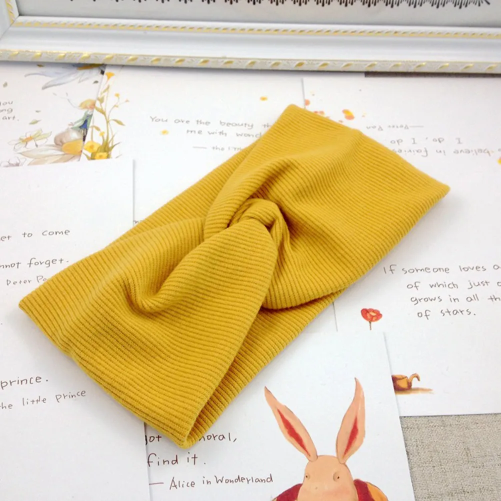 4Pcs Cotton Knot Headband Set Yoga Head Wrap for Women Elegant Comfortable Knot Design Daily Party Meeting Office Wear Blackish
