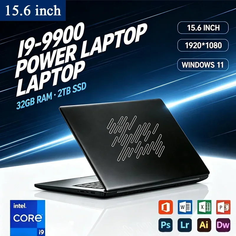 New 15.6 inch Ultra Slim LaptopWindows11 Fingerprint Unlock Office Game Backlight Laptop  Intel Core i9 9900 16GB RAM 1/2TB SSD