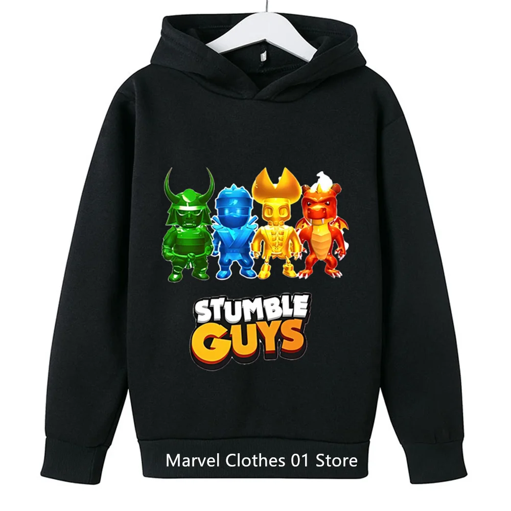 2024 Stumble Guys Hoodie Kids Harajuku Games Sweatshirts Boys Girls Original Cartoon People Print Tops Children's Clothing