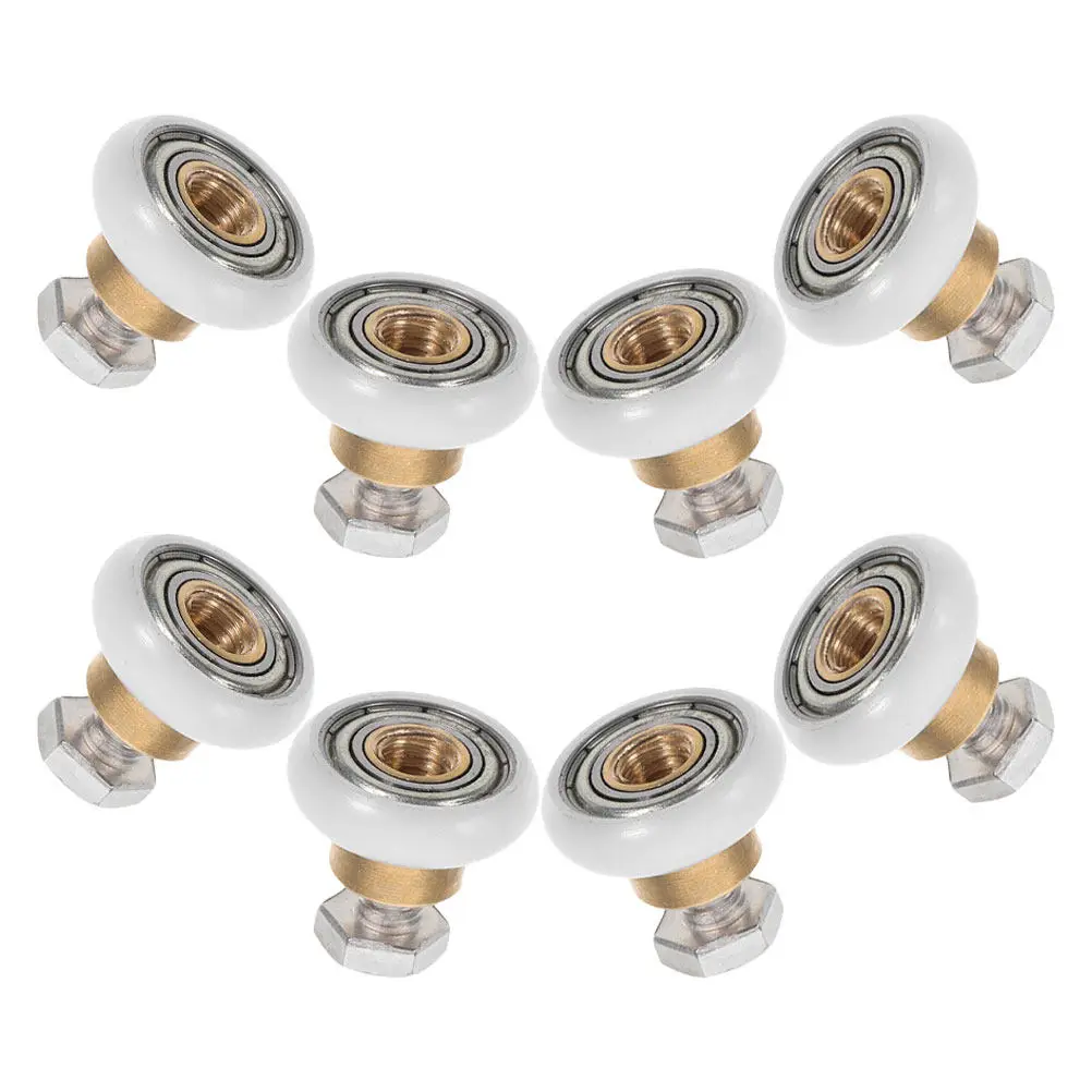 8Pcs Shower Door Rollers Smooth Sliding Glass Door Replacement Kit Bathroom Hardware Accessories Roller Wheels Pulley